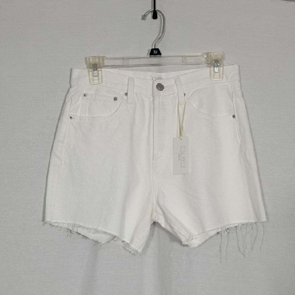 Z Supply White High-Rise Denim Jean Shorts